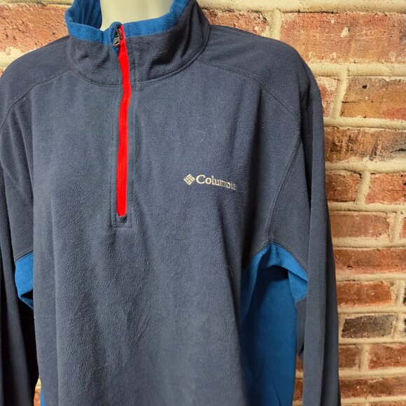 Columbia Sweater XL | Dark Blue Zip Up Fleece Outdoor Hiking Athleisure Classic - Picture 3 of 6